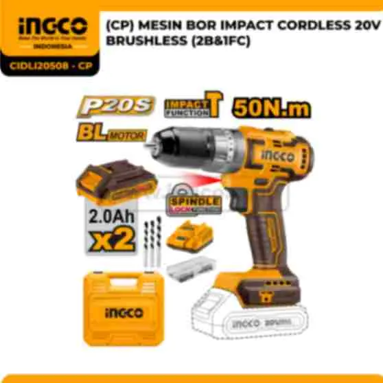 CIDLI20508 - CP - (CP) MESIN BOR IMPACT 
CORDLESS 20V 
BRUSHLESS (2B&1FC)